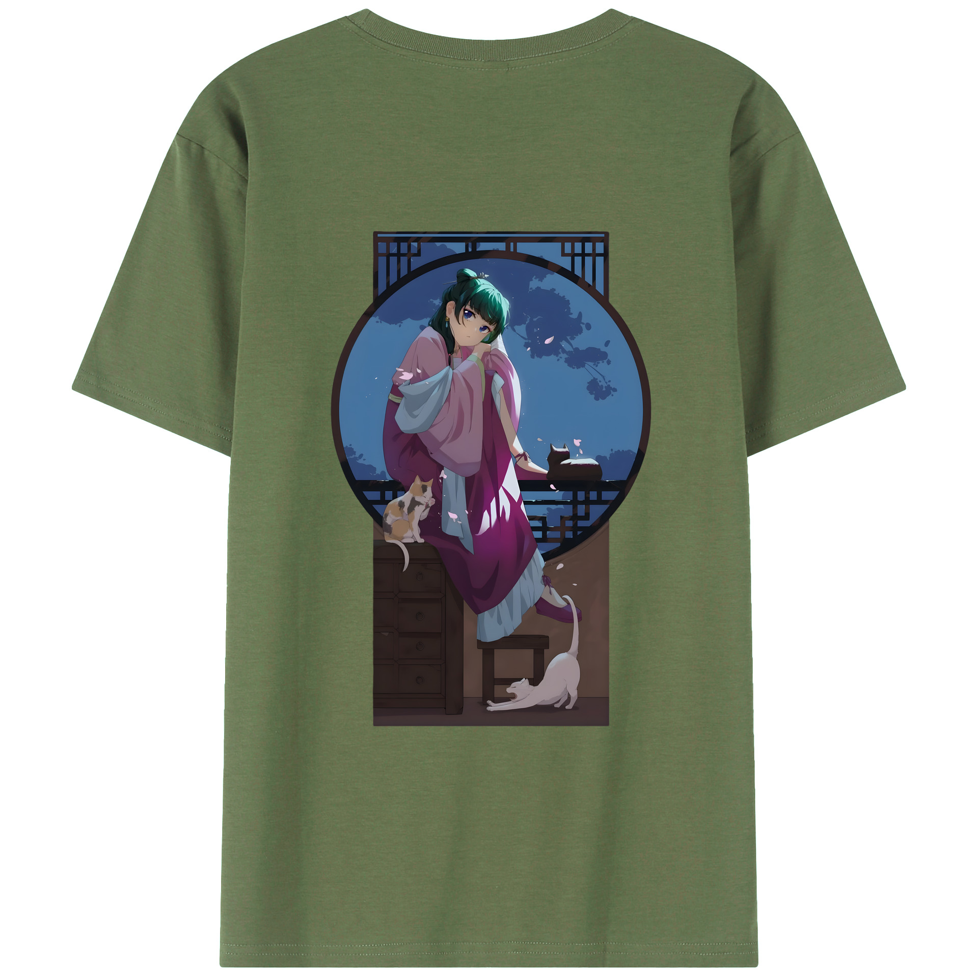 （画像用） 薬屋のひとりごと The Apothecary Diaries 綿100％ メンズ半袖Tシャツ（バックプリント） 通気性